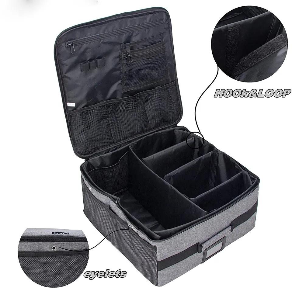 Collapsible Leather Cargo Storage Box - Car Back Seat Golf Trunk Organizer