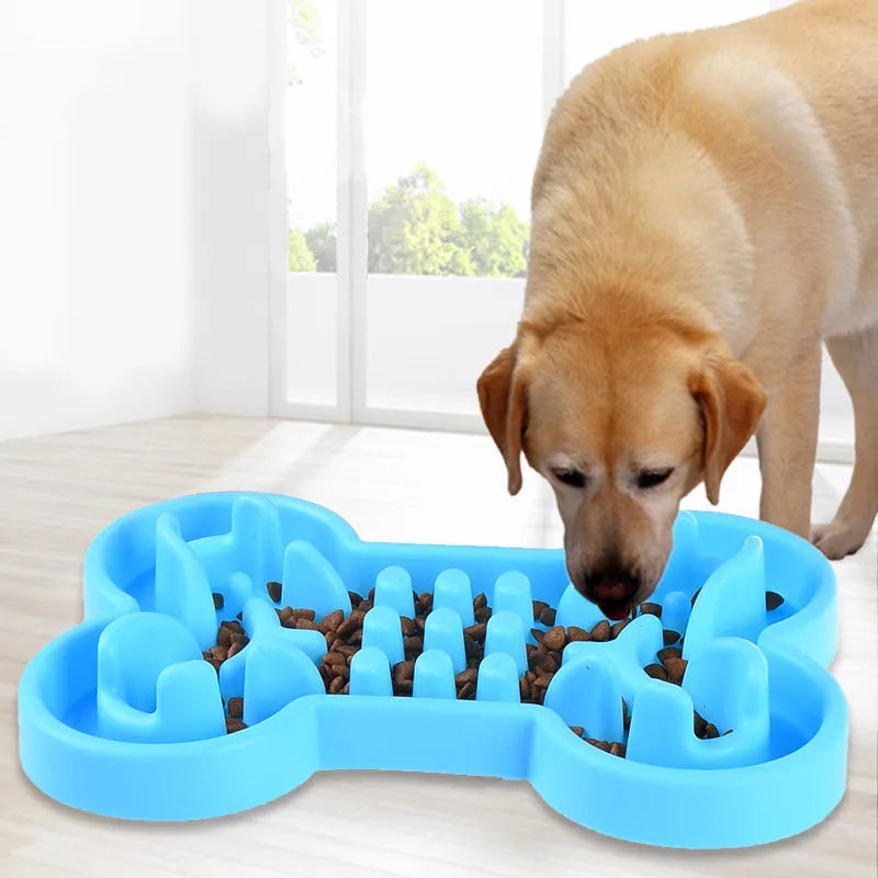 Pet Dog Bowl Healthy Soft rubber Slow Food Feeder Anti-Slip Anti-Gulping Choke travel bowl for Cat dog Food feeding slow feeder - Delicate Leather