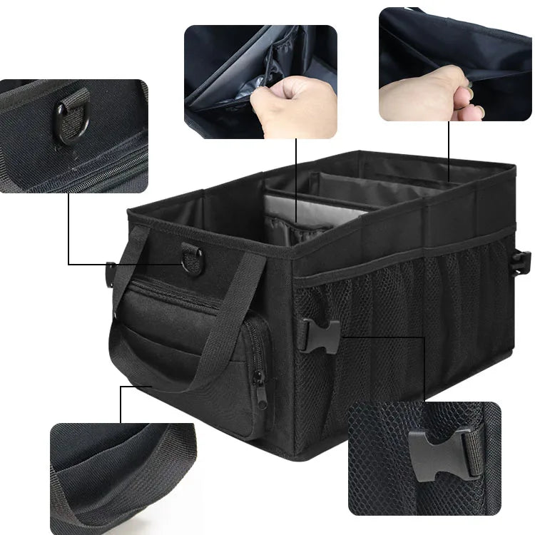 Multipurpose BBQ Caddy with Detachable Cooler Pocket - Durable and Well-Organized Picnic Companion - Delicate Leather