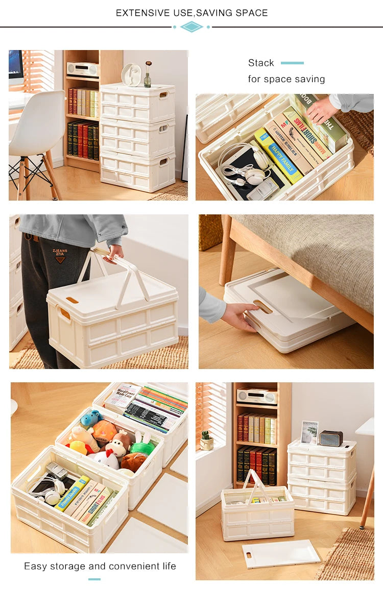 Premium Multifunctional Foldable Storage Box for Garden Use - Delicate Leather