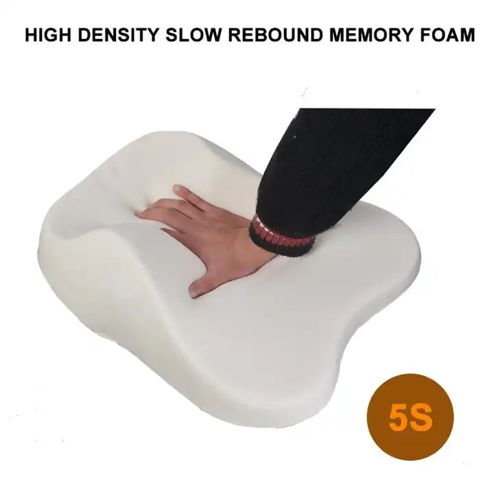 3D Memory Foam Car Neck Pillow with PU Leather Seat Cushion: Universal Lumbar Back Support for Enhanced Comfort and Auto Accessories - Delicate Leather