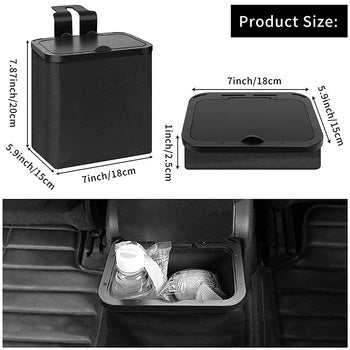 Waterproof Car Trash Can Garbage Bag with Storage Pockets