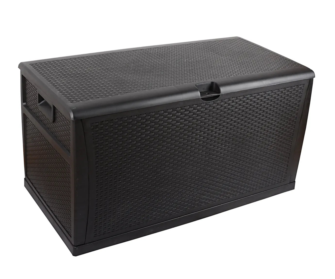 Outdoor Garden Rattan-Style Plastic Storage Box with 450L Capacity - Delicate Leather