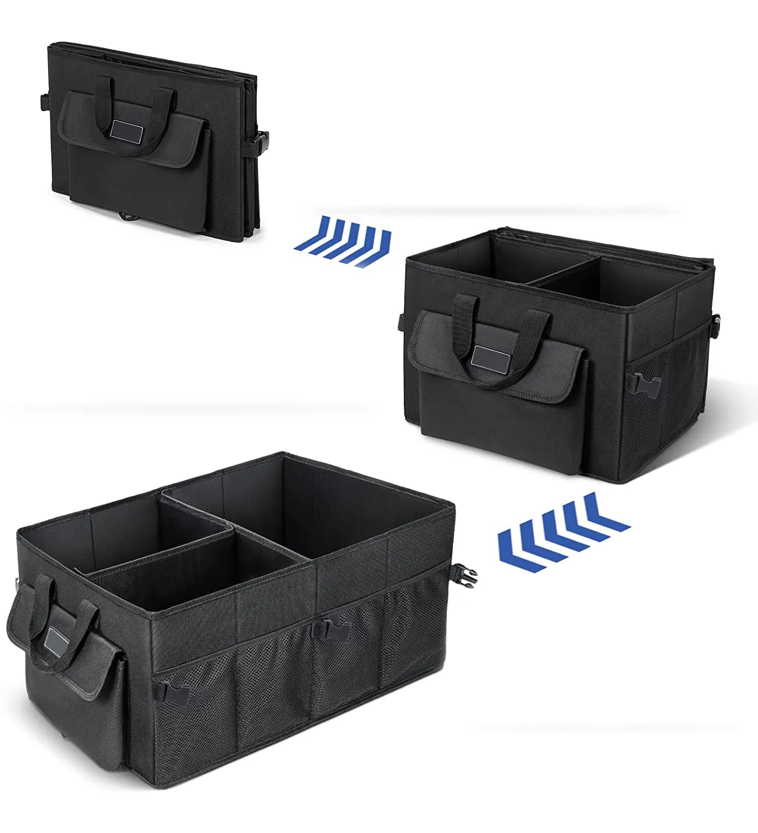 Collapsible Car Boot Storage Organizer - Durable and Versatile Trunk Storage Solution - Delicate Leather