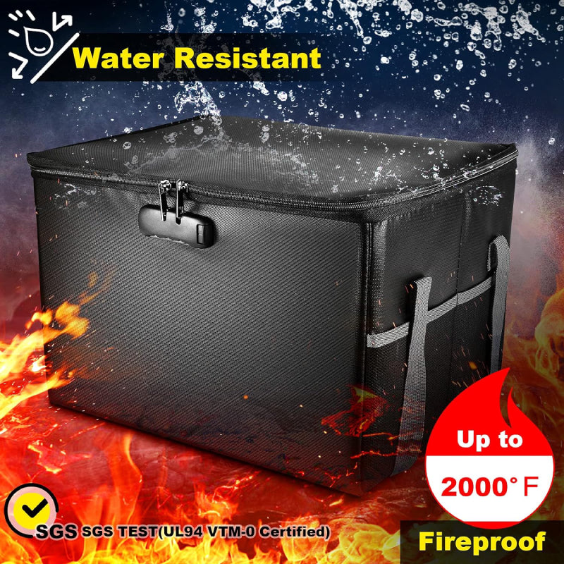 Portable Fireproof Document Organizer - Fireproof Hanging File Holder and Important File Storage Box