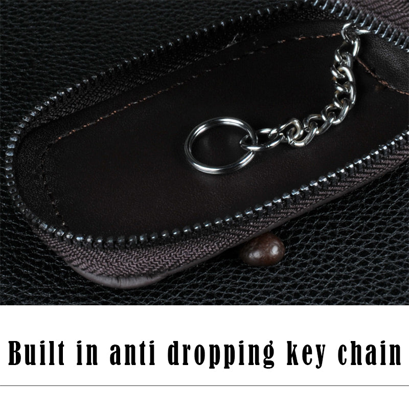 Custom Logo Universal Leather Portable Luxury Car Key Keychain Holder Case