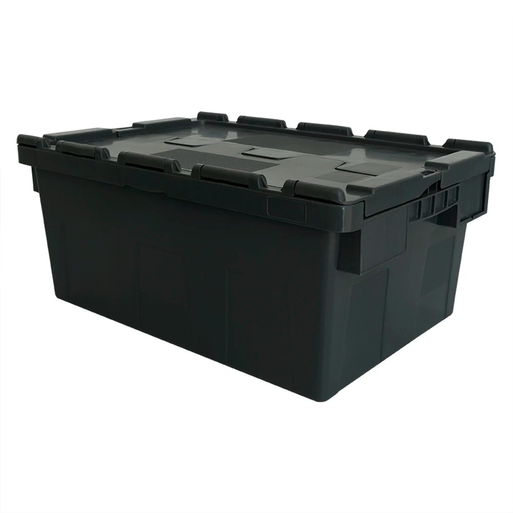 Innovative Tessellated Lid Stackable Storage Boxes - Space-Efficient, Durable, and Easy to Handle - Delicate Leather