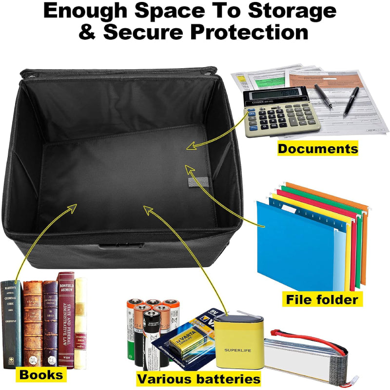 Portable Fireproof Document Organizer - Fireproof Hanging File Holder and Important File Storage Box