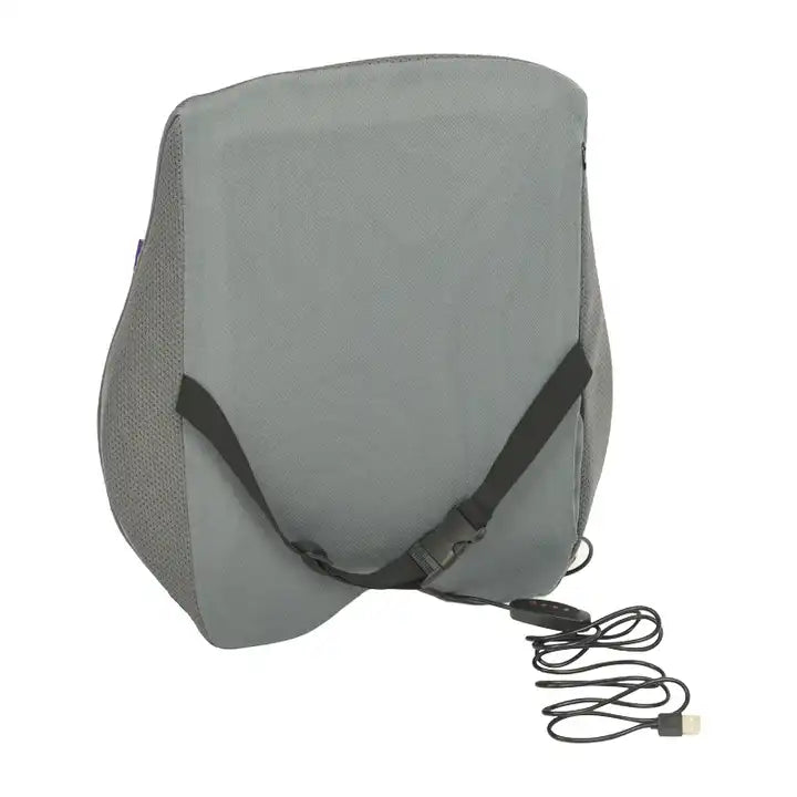 USB-Powered 5V Cooling Lumbar Cushion with Integrated Fans for Car and Indoor Use - Delicate Leather