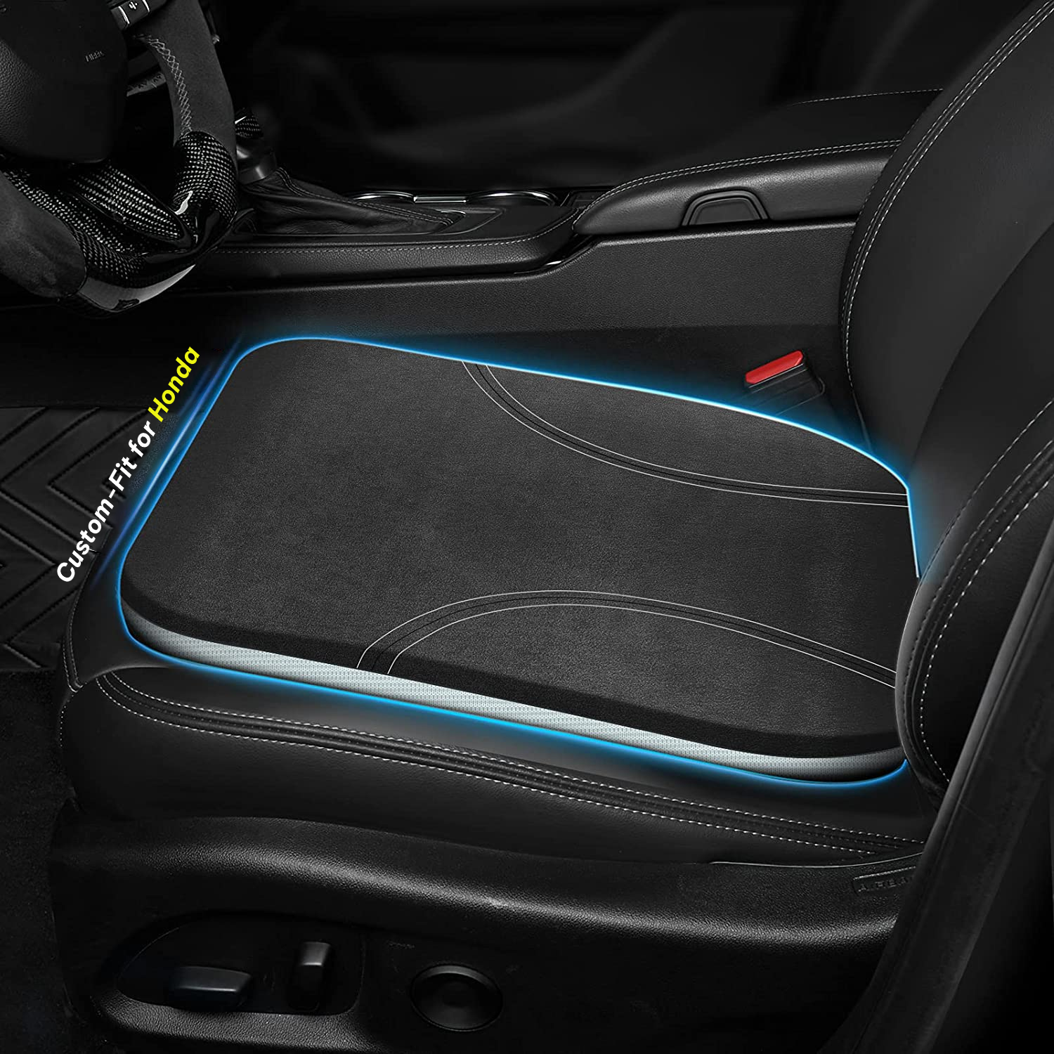 Delicate Leather Car Seat Cushion, Custom For Cars, Car Memory Foam Seat Cushion, Heightening Seat Cushion, Seat Cushion for Car and Office Chair HA19999