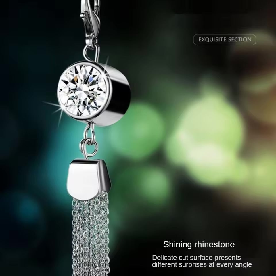 Metal Car Perfume Pendant Air Freshener Bottle – Hanging Ornament for Rearview Mirror, Empty Refillable Fragrance Diffuser - Delicate Leather  