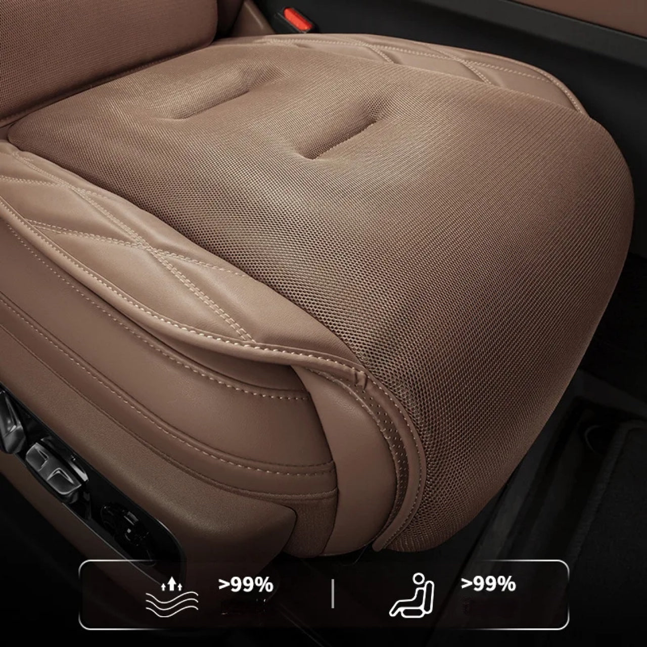 Summer Ice Silk Car Seat Cushion Breathable, Cool, Gel Comfort, Universal Single-Piece Seat Cover