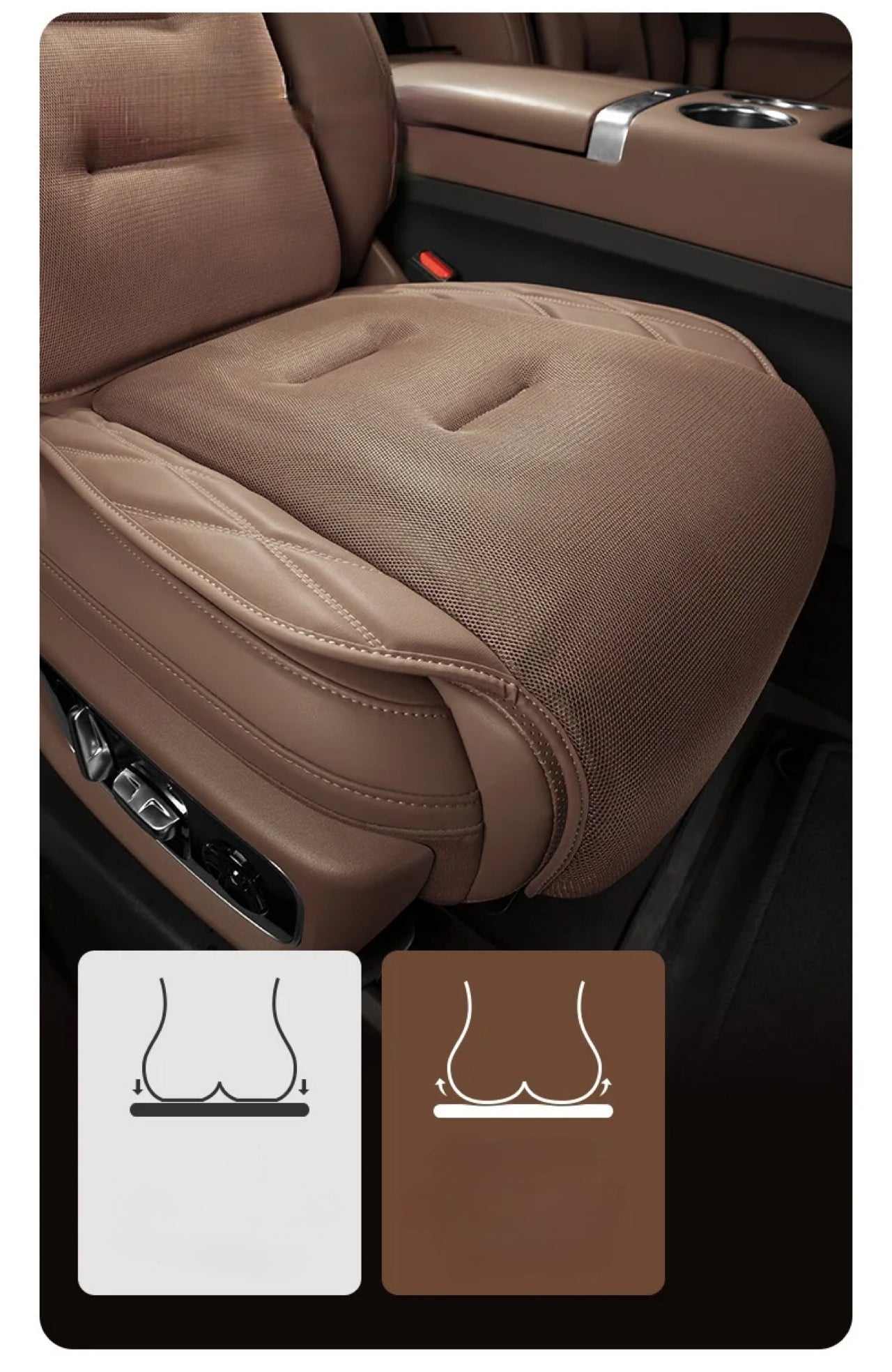 Summer Ice Silk Car Seat Cushion Breathable, Cool, Gel Comfort, Universal Single-Piece Seat Cover