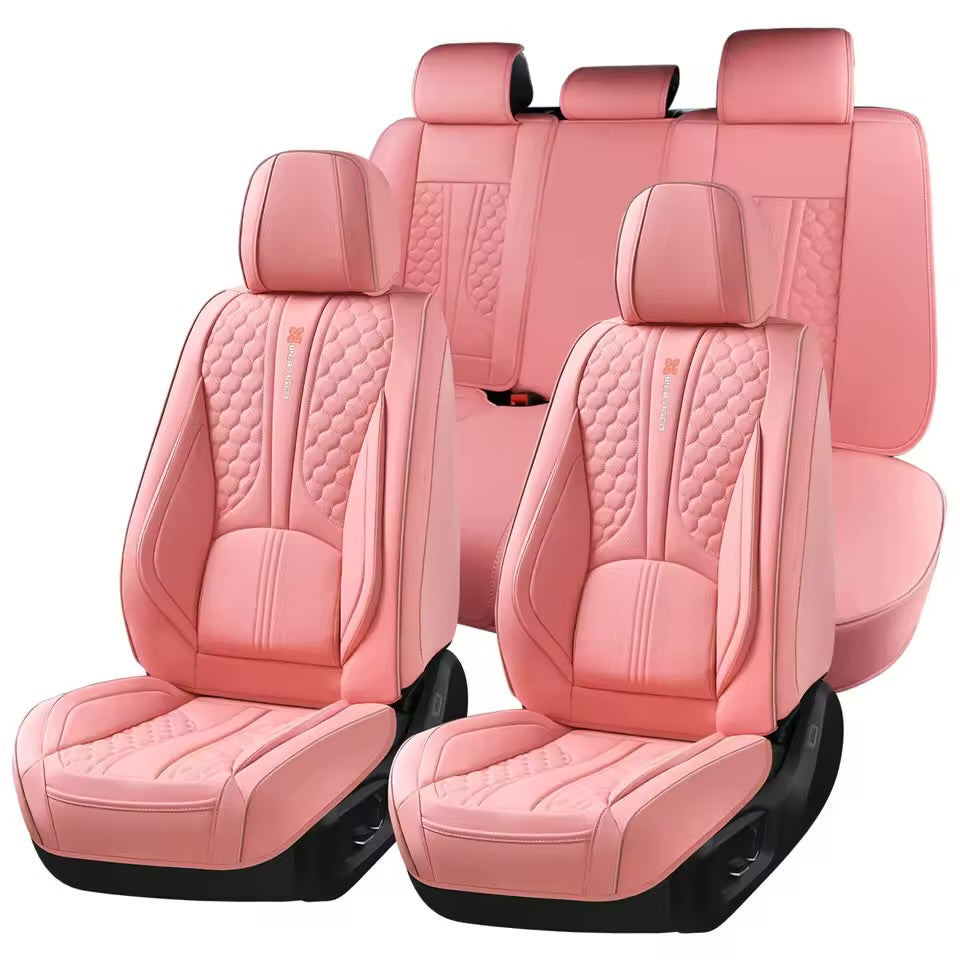 Red 3D Massage Car Seat Covers – Memory Foam, Breathable Leather, Fixed Lumbar Support, Universal Fit for Sedans & SUVs - Delicate Leather  