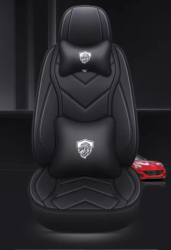 Leather Car Seat Covers – Universal Fit for Sedans and SUVs, Waterproof Full Seat Protection - Delicate Leather  