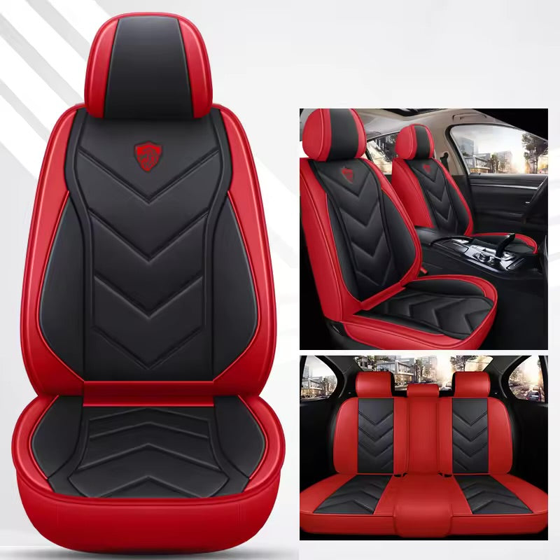 Leather Car Seat Covers – Universal Fit for Sedans and SUVs, Waterproof Full Seat Protection - Delicate Leather  