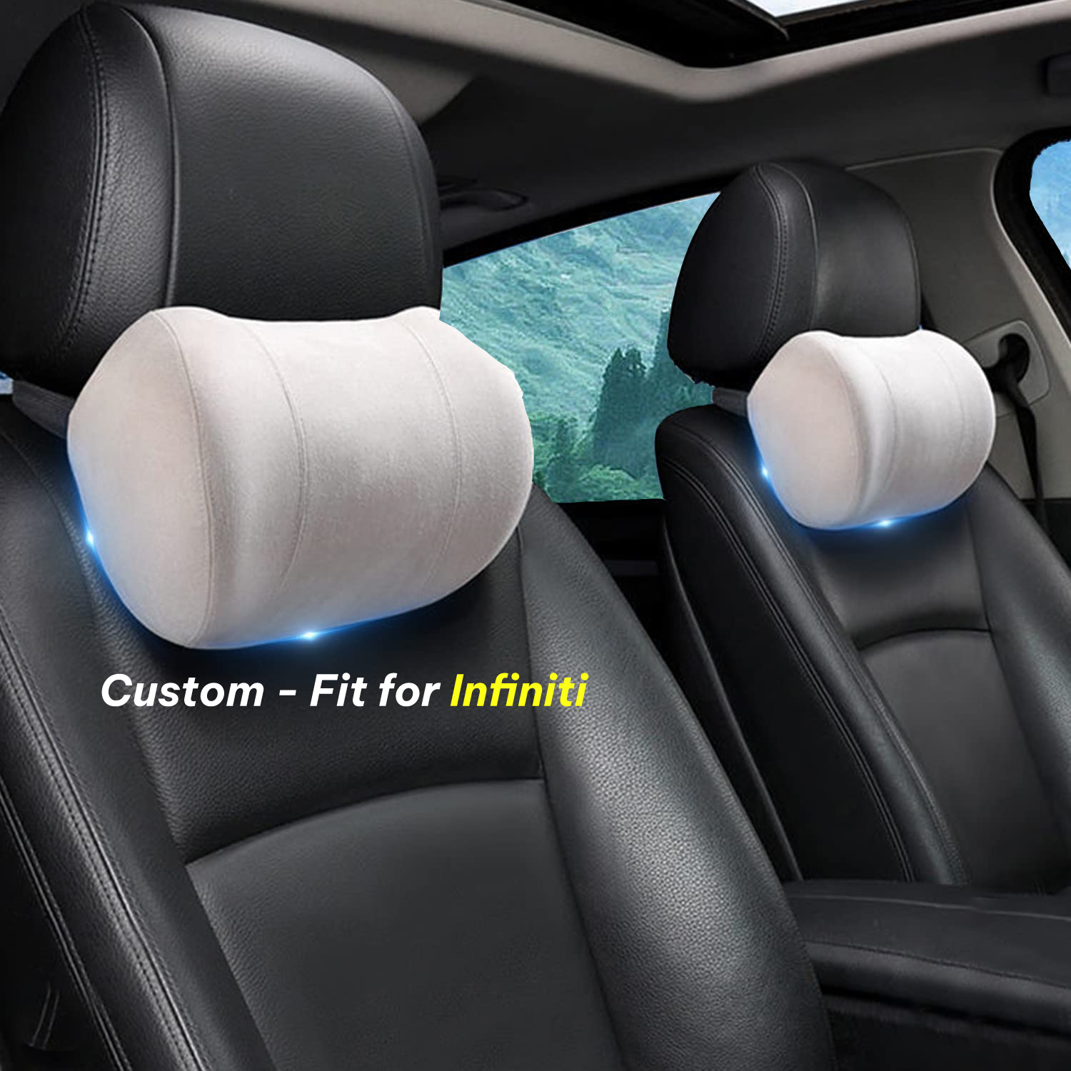 Car Headrest (2 PCS), Custom-Fit For Car, Update Version Premium Memory Foam Car Neck Pillow DLIN227