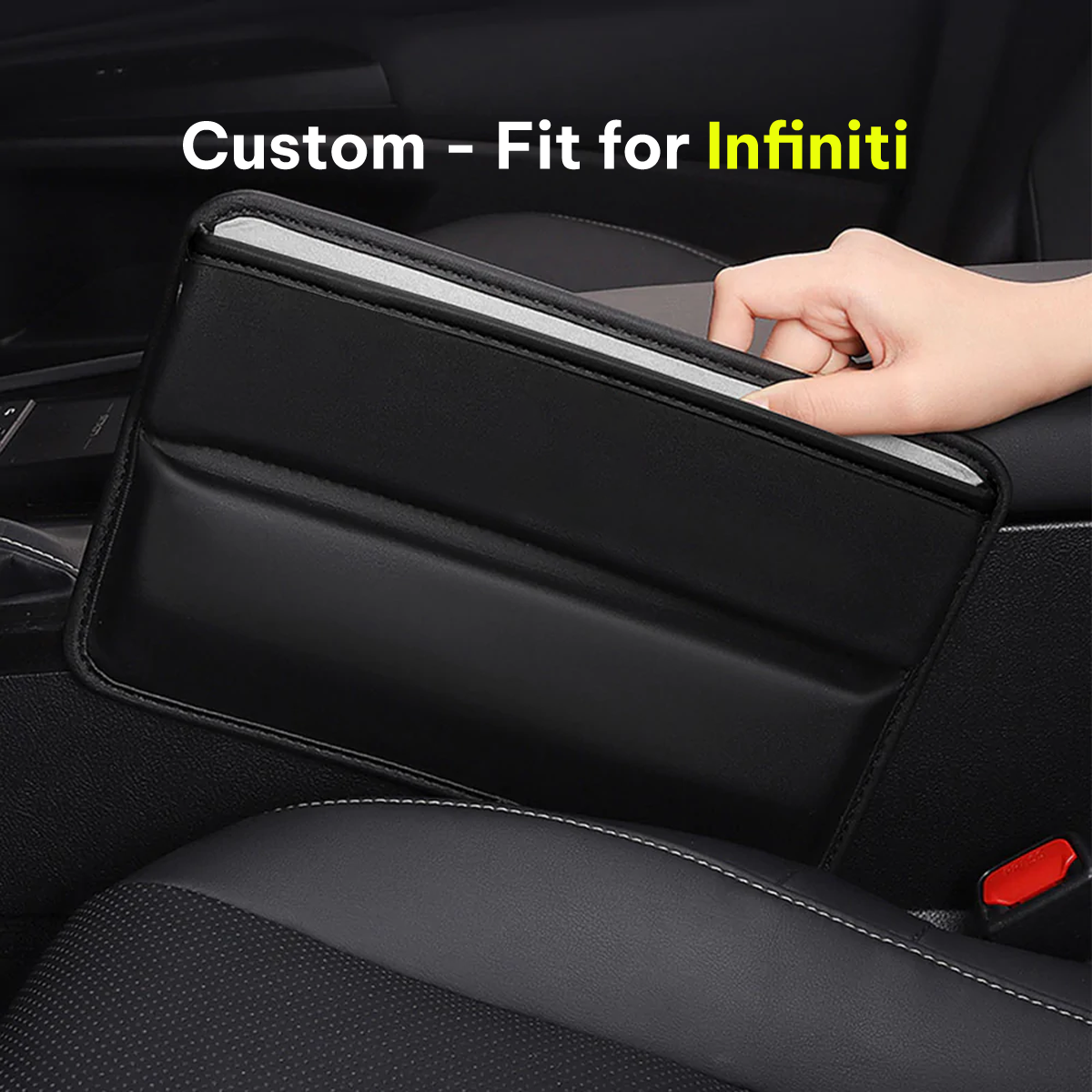 Car Seat Gap Filler Organizer, Custom-Fit For Car, Multifunctional PU Leather Console Side Pocket Organizer for Cellphones, Cards, Wallets, Keys DLIN226