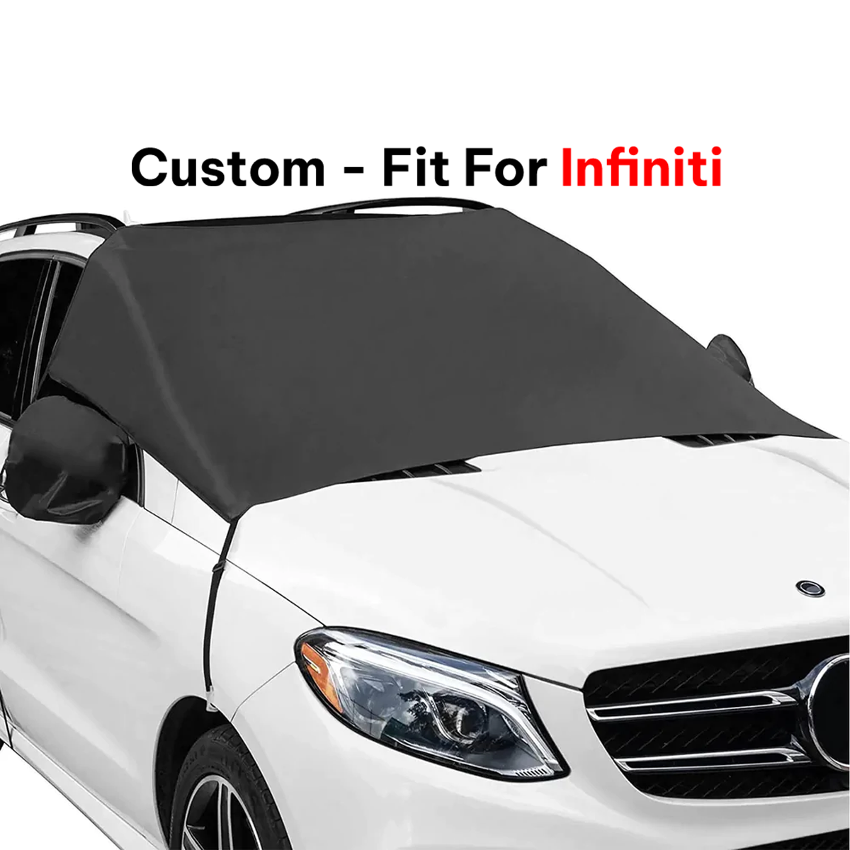Car Windshield Snow Cover, Custom-Fit For Car, Large Windshield Cover for Ice and Snow Frost with Removable Mirror Cover Protector, Wiper Front Window Protects Windproof UV Sunshade Cover DLIN235
