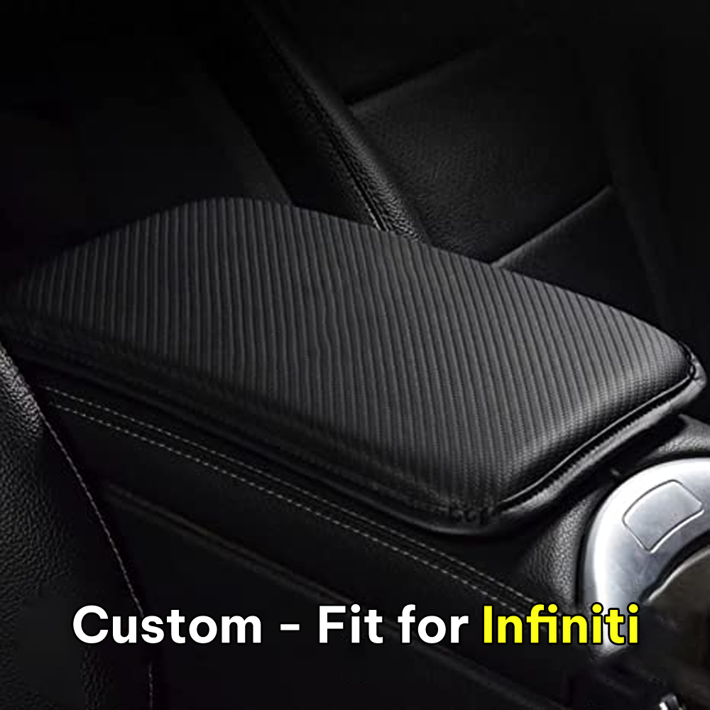 Center Console Pad, Custom-Fit For Car, Carbon Fiber PU Leather Auto Armrest Cover Protector, Waterproof Car Armrest Seat Box Cover DLIN248