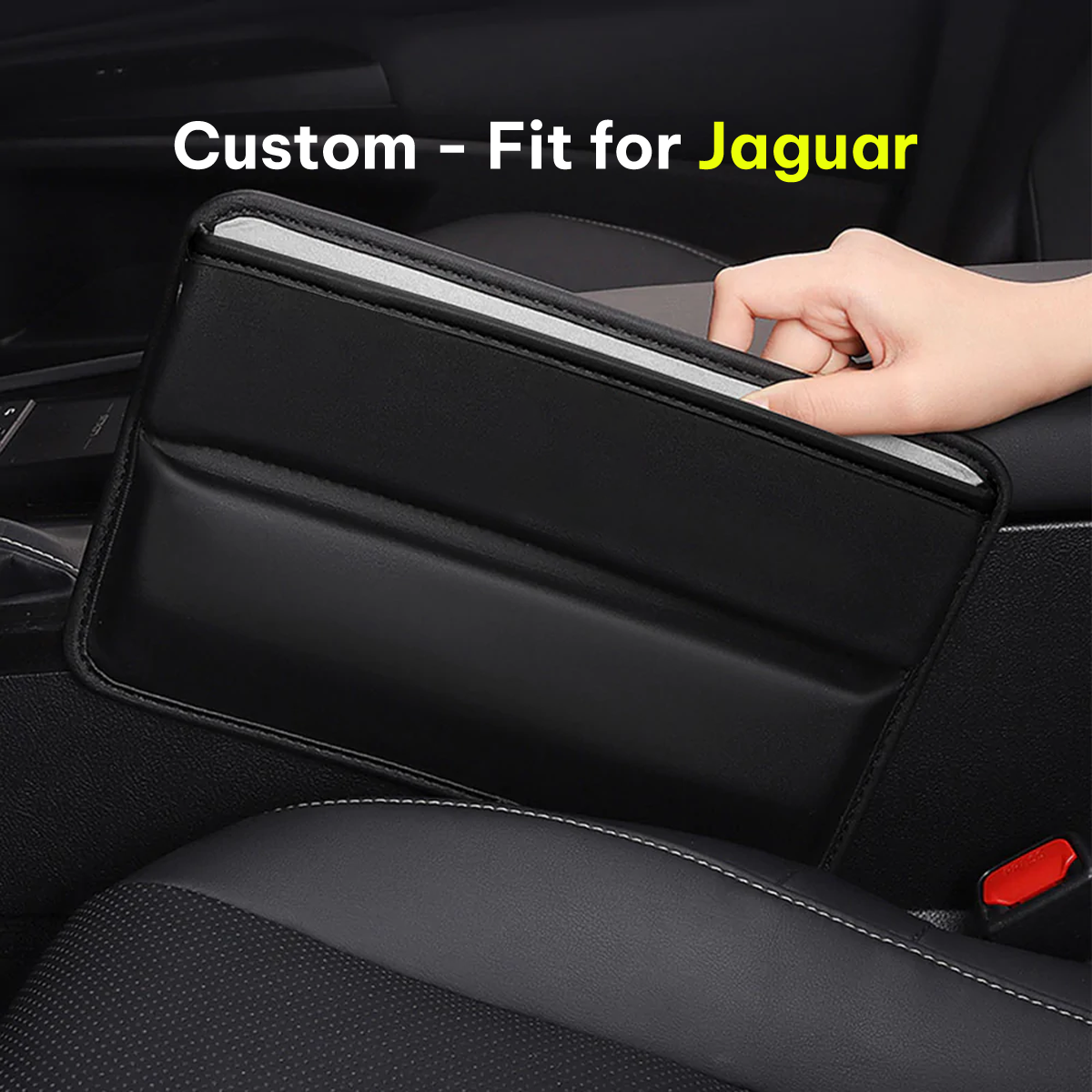 Car Seat Gap Filler Organizer, Custom-Fit For Car, Multifunctional PU Leather Console Side Pocket Organizer for Cellphones, Cards, Wallets, Keys DLJG226