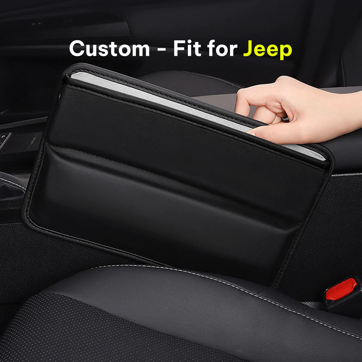 Car Seat Gap Filler Organizer, Custom-Fit For Car, Multifunctional PU Leather Console Side Pocket Organizer for Cellphones, Cards, Wallets, Keys DLJE226