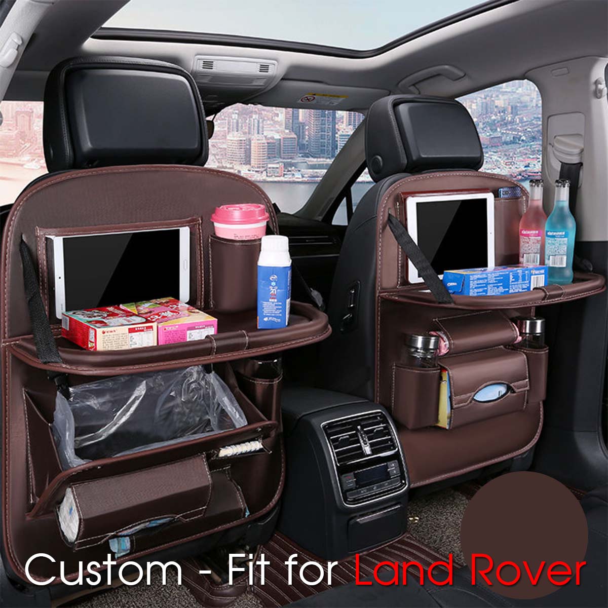 Backseat Organizer With Tablet Holder PU Leather, Custom-Fit For Car,  Car Seat Back Protectors Kick With Foldable Table Tray Car Seat Organizer DLLR240