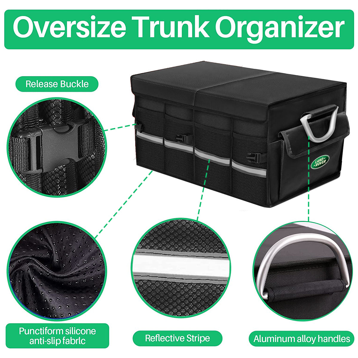 Big Trunk Organizer, Cargo Organizer SUV Trunk Storage Waterproof Collapsible Durable Multi Compartments LR12994 - Delicate Leather