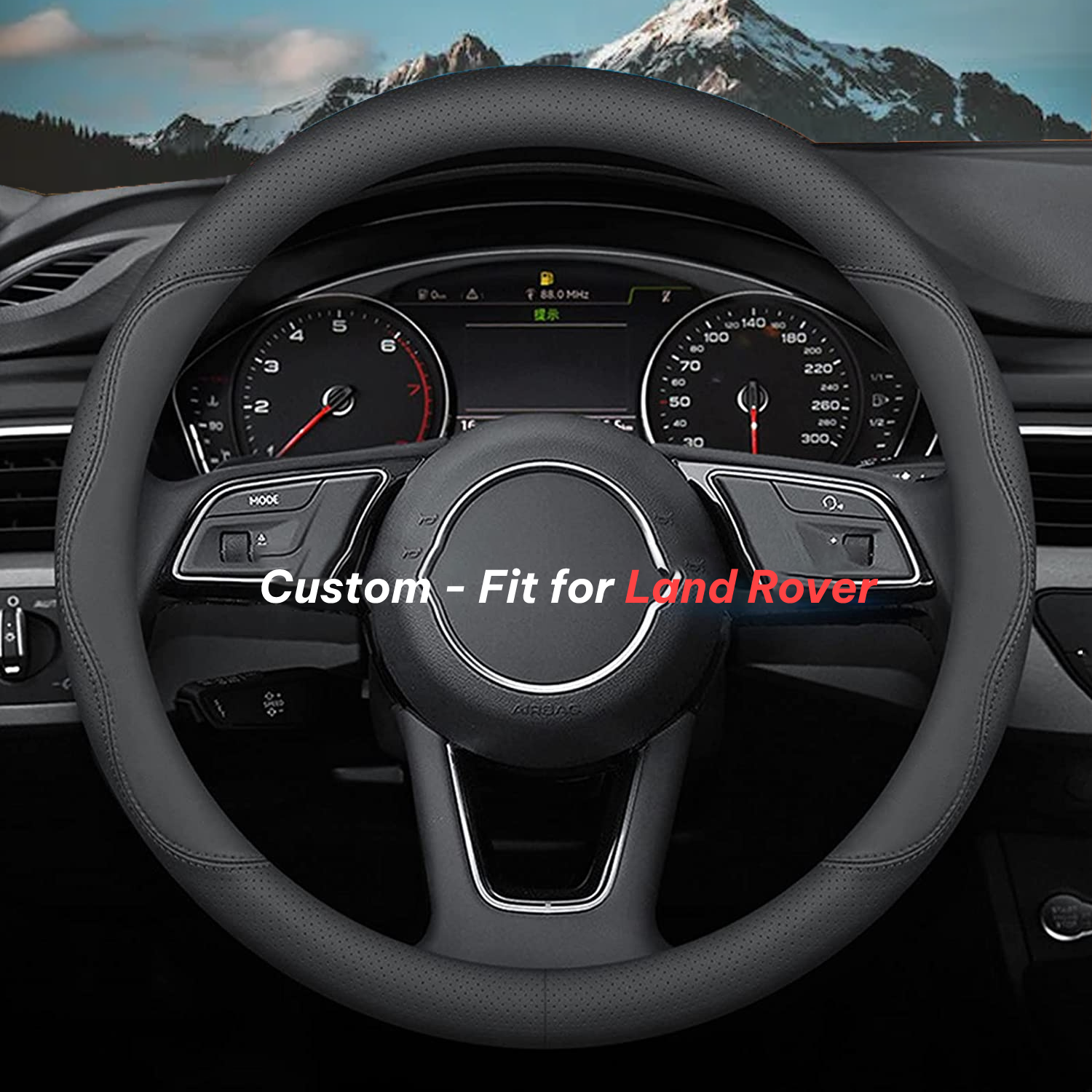 Car Steering Wheel Cover 2024 Update Version, Custom-Fit for Car, Premium Leather Car Steering Wheel Cover with Logo, Car Accessories DLLR222