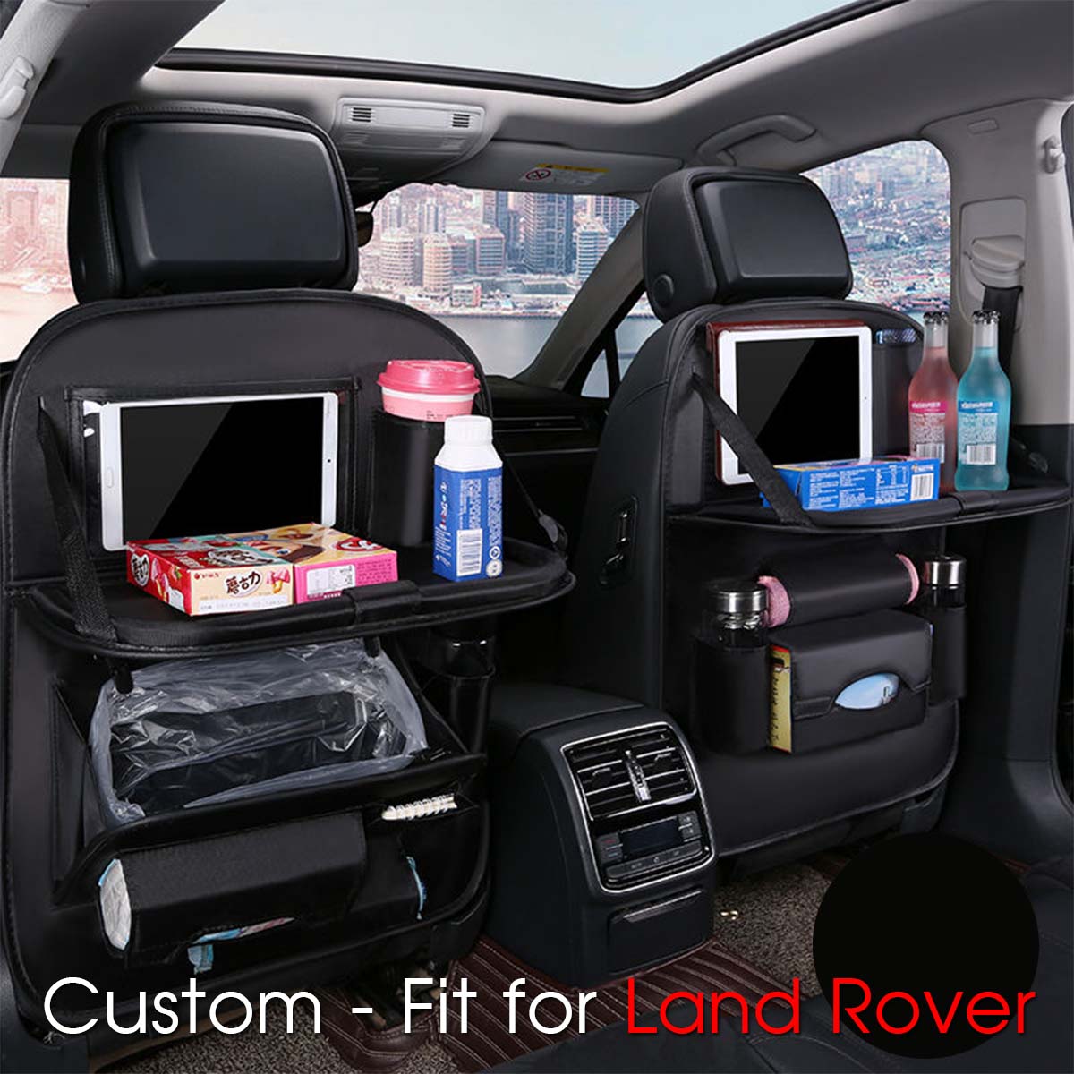 Backseat Organizer With Tablet Holder PU Leather, Custom-Fit For Car,  Car Seat Back Protectors Kick With Foldable Table Tray Car Seat Organizer DLLR240