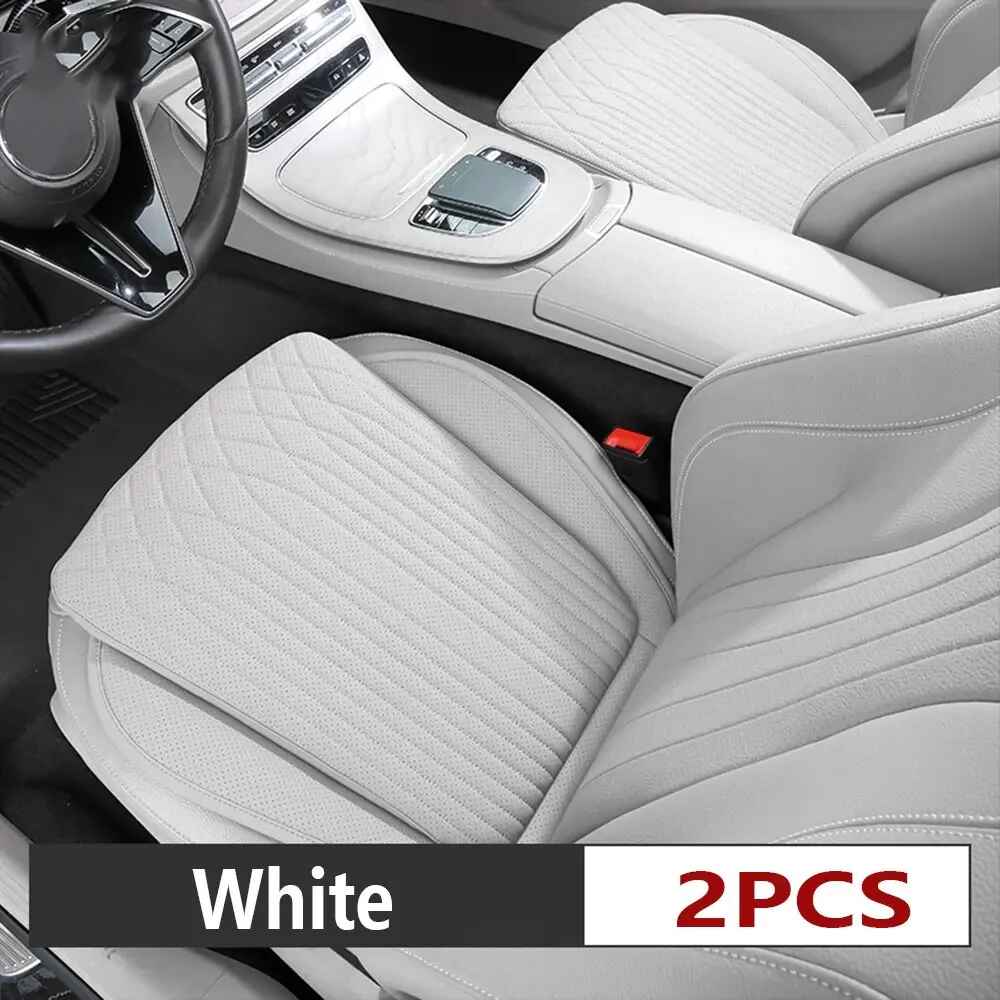 All-Season Nappa Leather Car Seat Cushion - Universal Driver's Front Seat Protector - Delicate Leather  