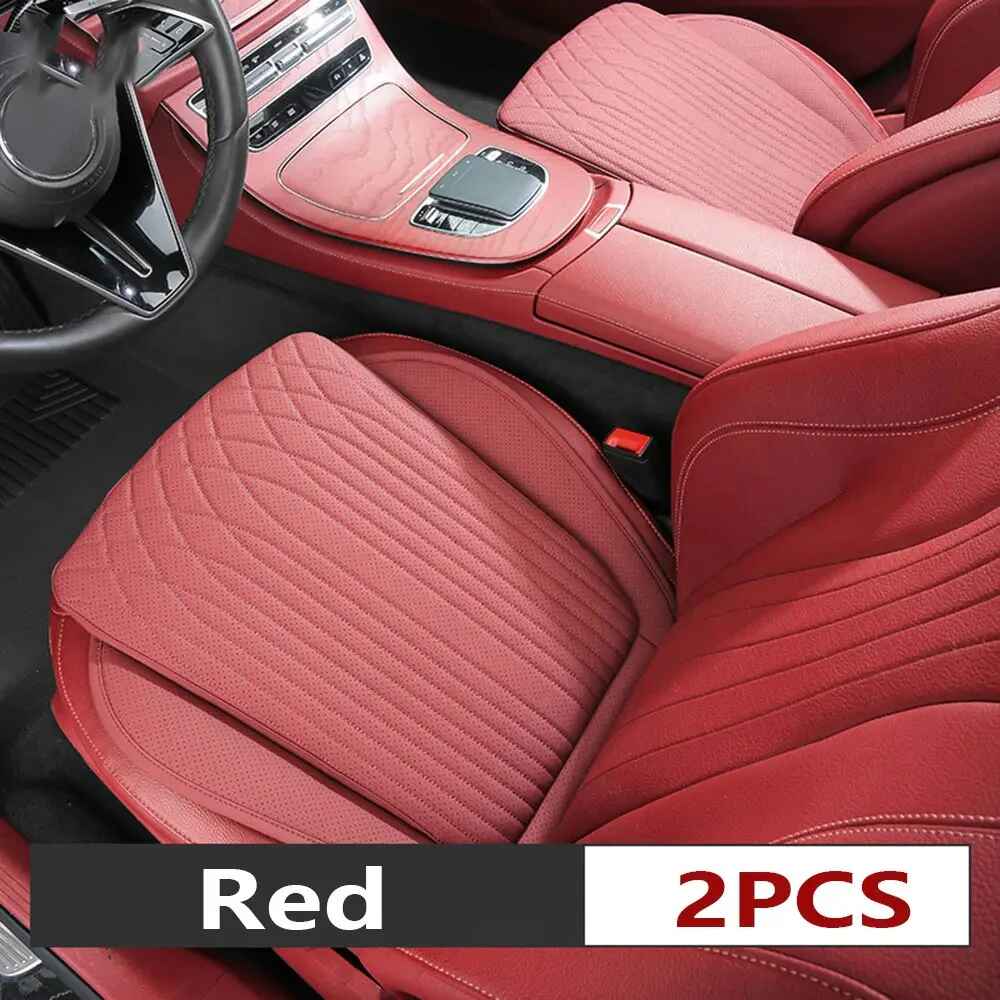 All-Season Nappa Leather Car Seat Cushion - Universal Driver's Front Seat Protector - Delicate Leather  