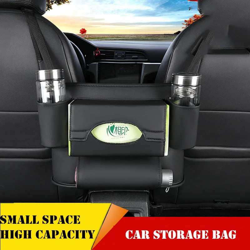 Leather Car Seat Handbag Holder - Large Capacity Storage Bag