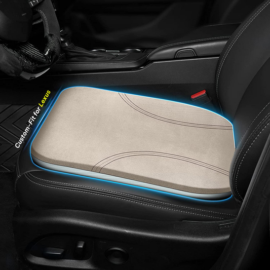 Delicate Leather Car Seat Cushion – Custom Fit for Lexus, Memory Foam Height Booster for Car & Office - Delicate Leather