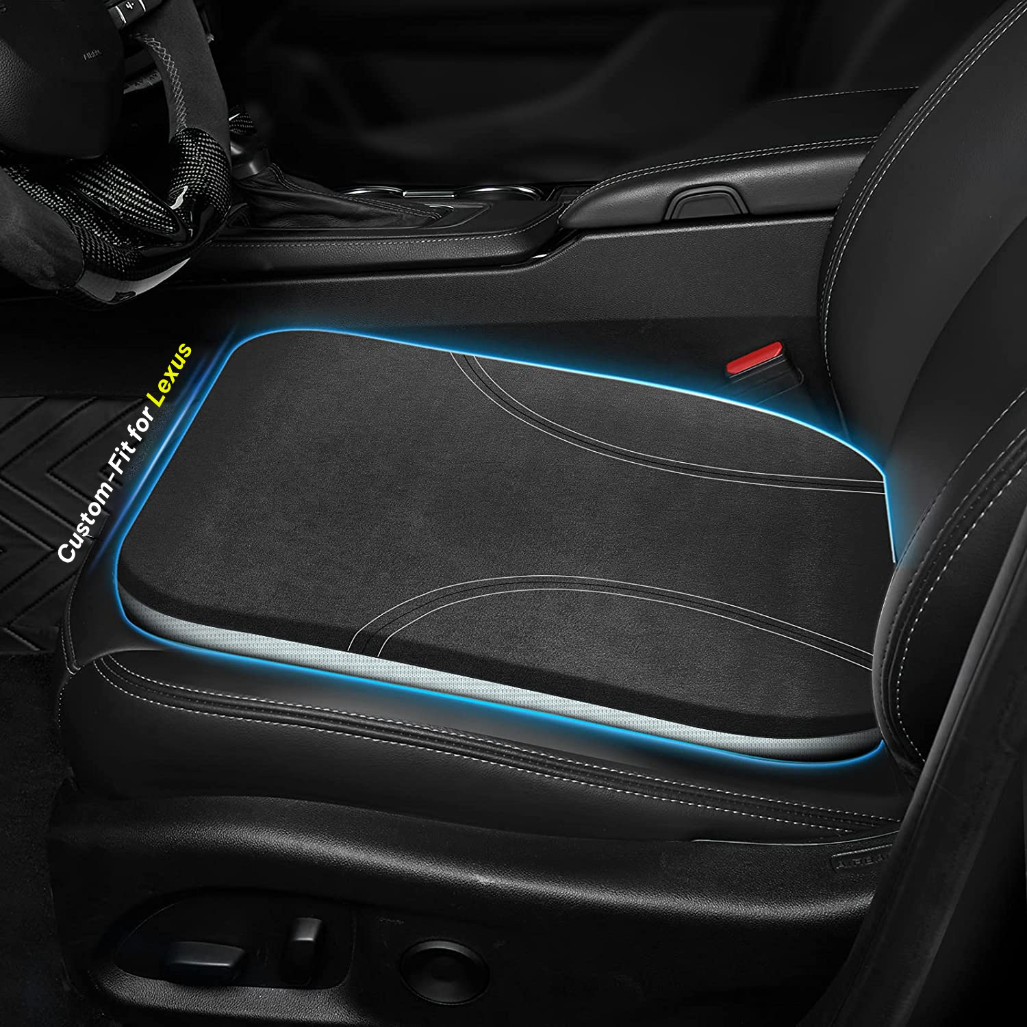Delicate Leather Car Seat Cushion, Custom For Cars, Car Memory Foam Seat Cushion, Heightening Seat Cushion, Seat Cushion for Car and Office Chair FJ19999