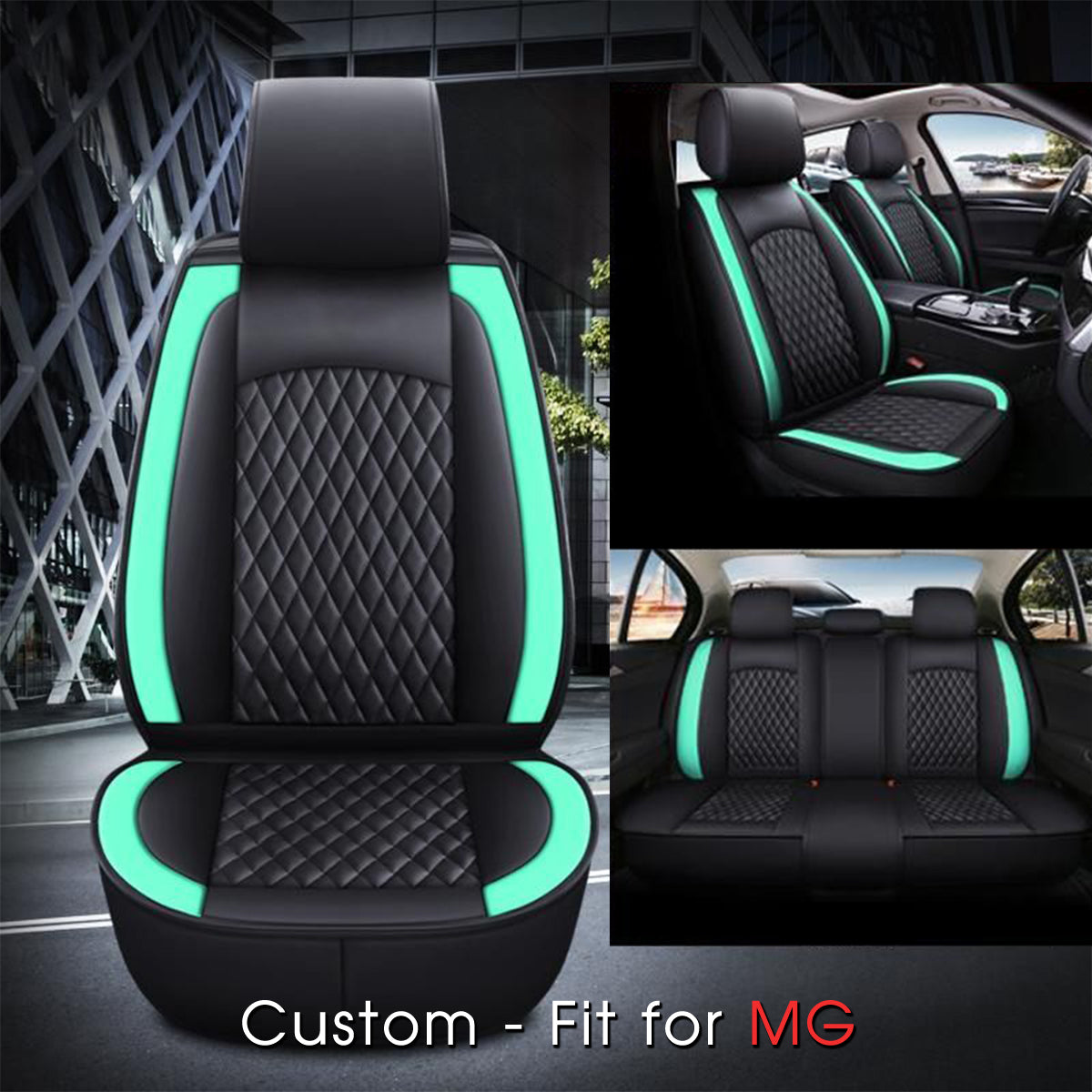 2 Car Seat Covers Full Set, Custom-Fit For Car, Waterproof Leather Front Rear Seat Automotive Protection Cushions, Car Accessories DLMC211