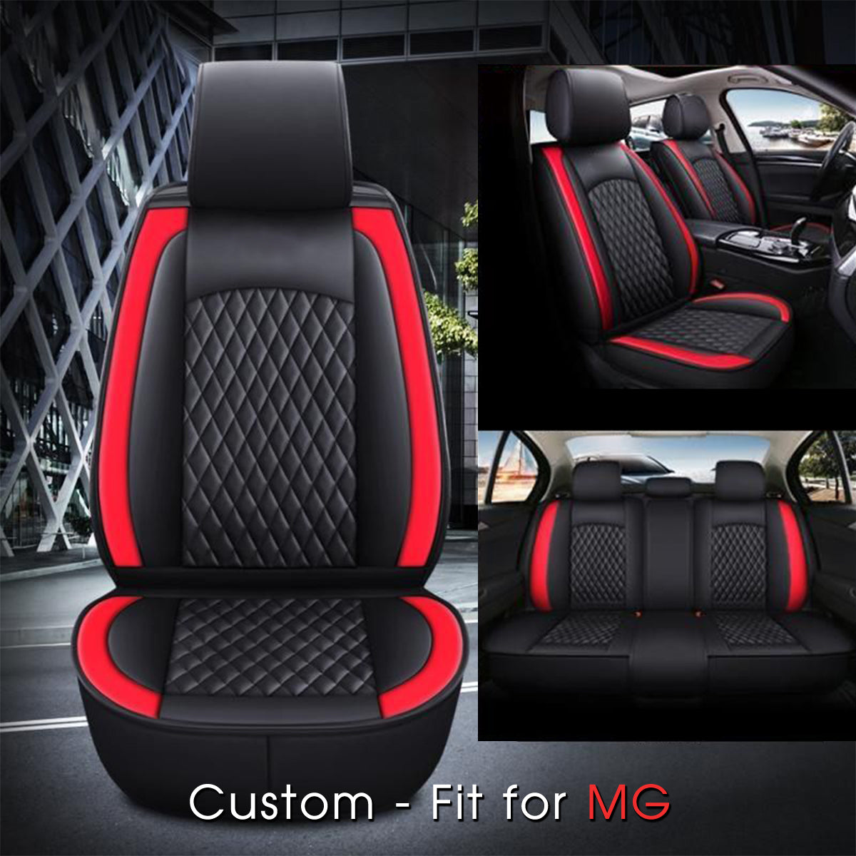 2 Car Seat Covers Full Set, Custom-Fit For Car, Waterproof Leather Front Rear Seat Automotive Protection Cushions, Car Accessories DLMC211