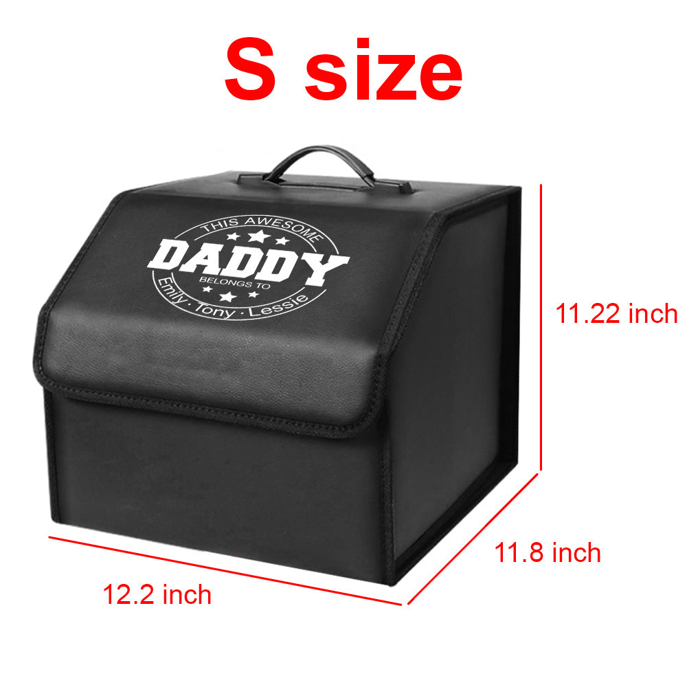 Personalized Foldable Trunk Storage Luggage Organizer Box, Custom-Fit For Car, SUV Trunk Organizer Van Cargo Carrier Caddy for Shopping, Camping Picnic, Home Garage, Gift for Daddy 18