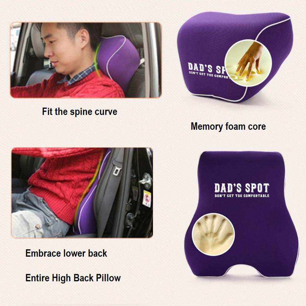 Funny Dad Lumbar Support Cushion for Car and Headrest Neck Pillow Kit, Custom For Cars, Ergonomically Design for Car Seat, Car Accessories, Father's Day Gift, Gift for Him, Gift for Daddy 07