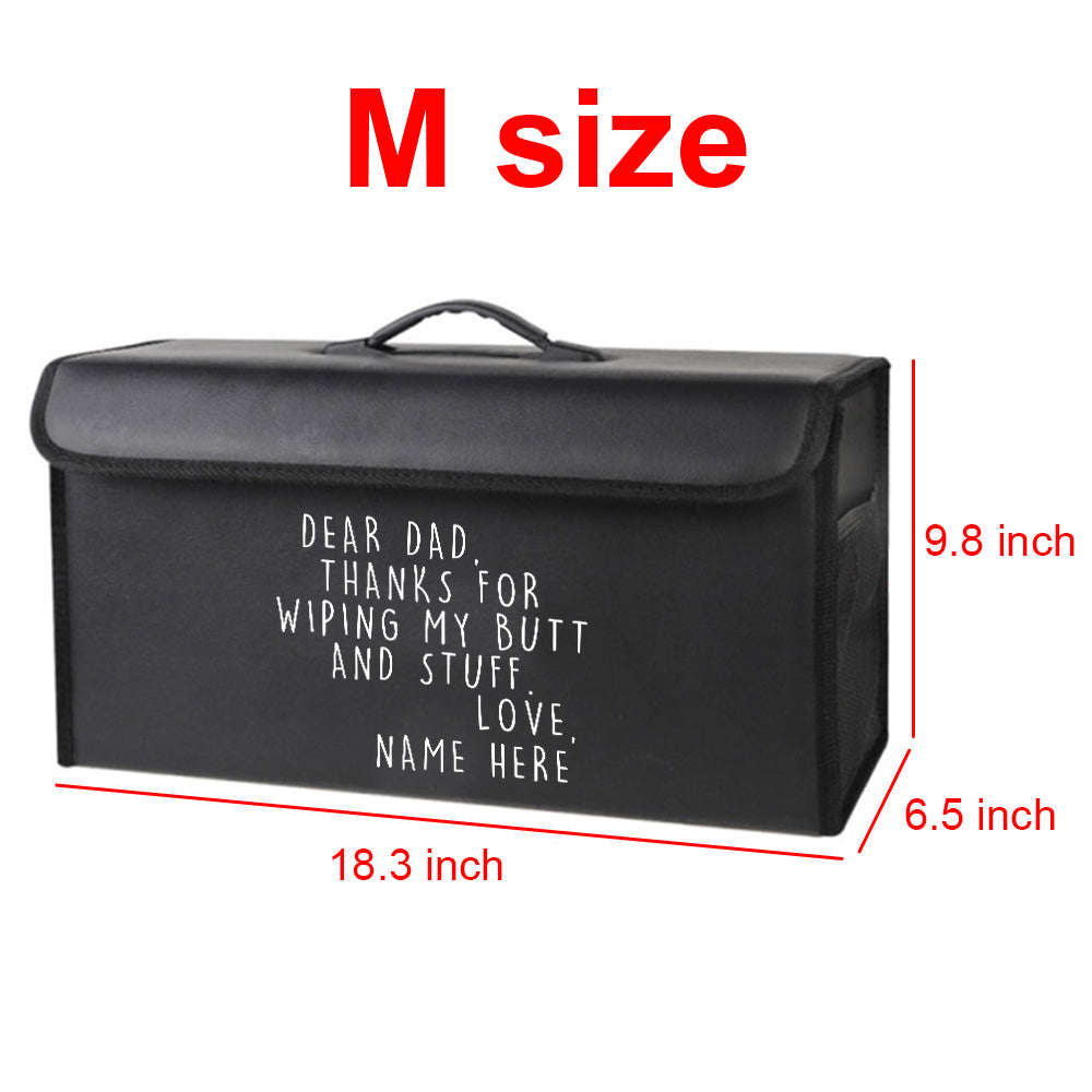 Personalized Foldable Trunk Storage Luggage Organizer Box, Custom-Fit For Car, SUV Trunk Organizer Van Cargo Carrier Caddy for Shopping, Camping Picnic, Home Garage, Gift for Daddy 17