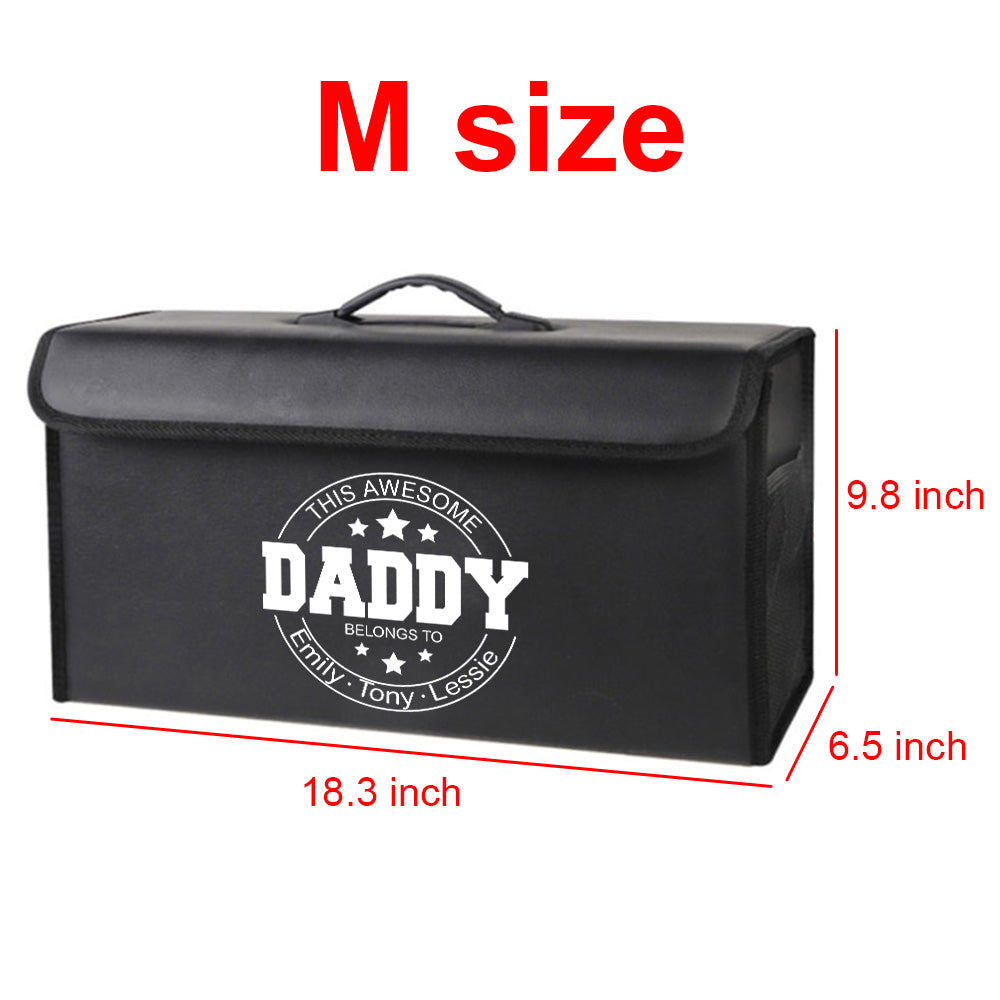 Personalized Foldable Trunk Storage Luggage Organizer Box, Custom-Fit For Car, SUV Trunk Organizer Van Cargo Carrier Caddy for Shopping, Camping Picnic, Home Garage, Gift for Daddy 18