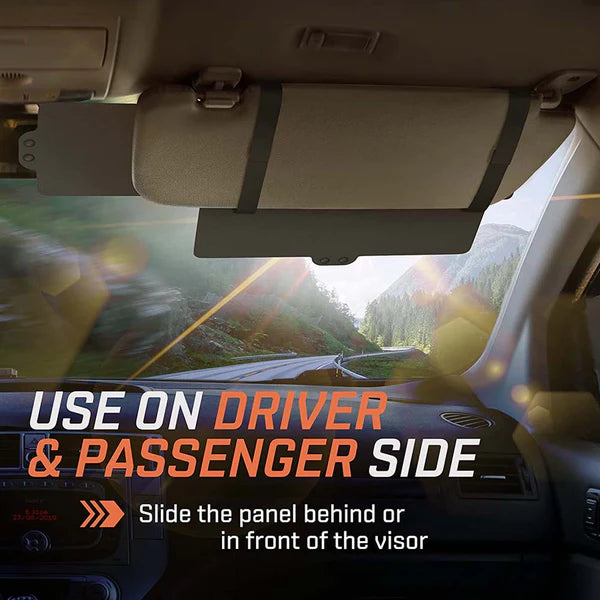 Polarized Sun Visor Sunshade Extender for Car with Polycarbonate Lens, Custom For Your Cars, Anti-Glare Car Sun Visor Protects from Sun Glare, Snow Blindness, UV Rays, Universal for Cars, SUVs MY13999 - Delicate Leather  