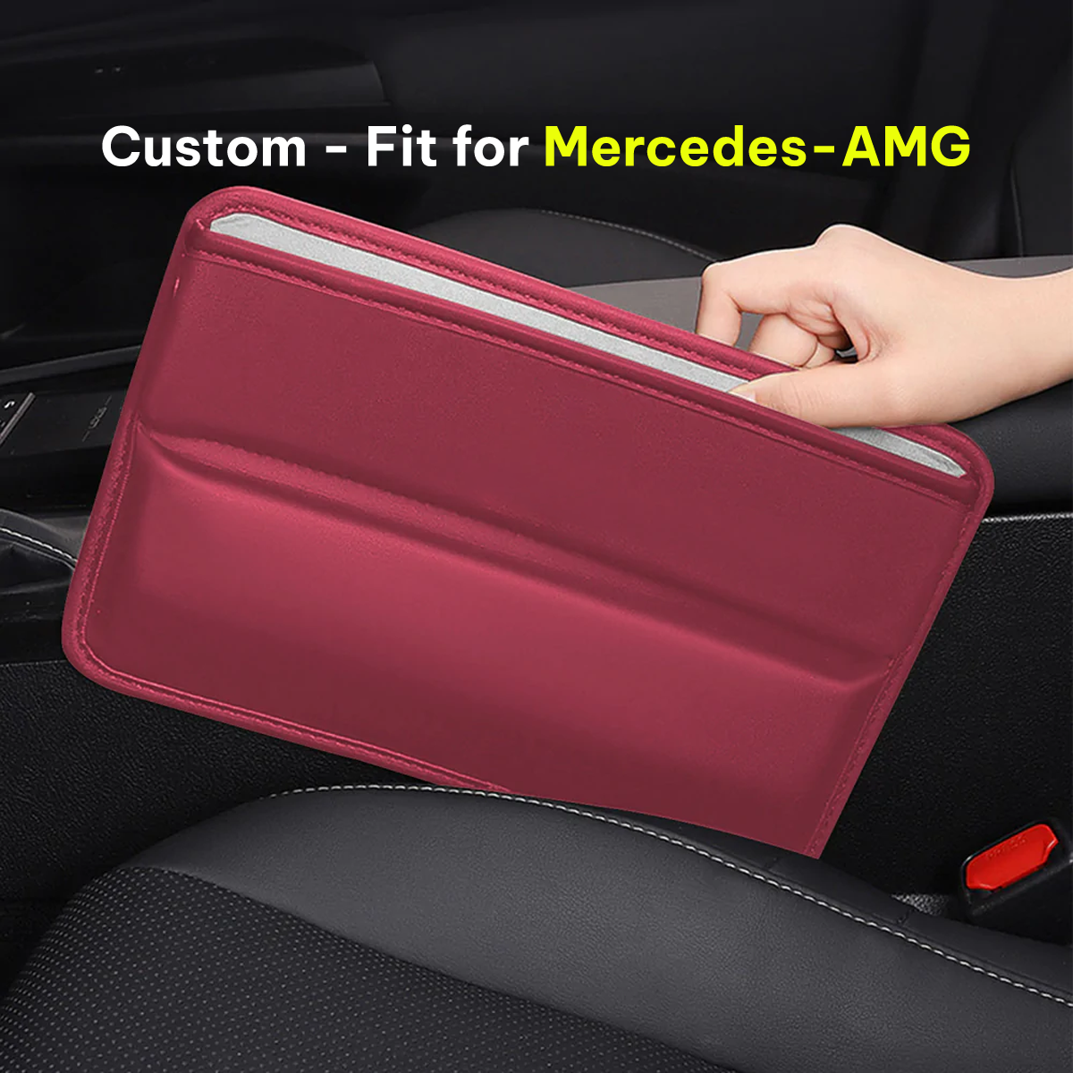 Car Seat Gap Filler Organizer, Custom-Fit For Car, Multifunctional PU Leather Console Side Pocket Organizer for Cellphones, Cards, Wallets, Keys DLLM226