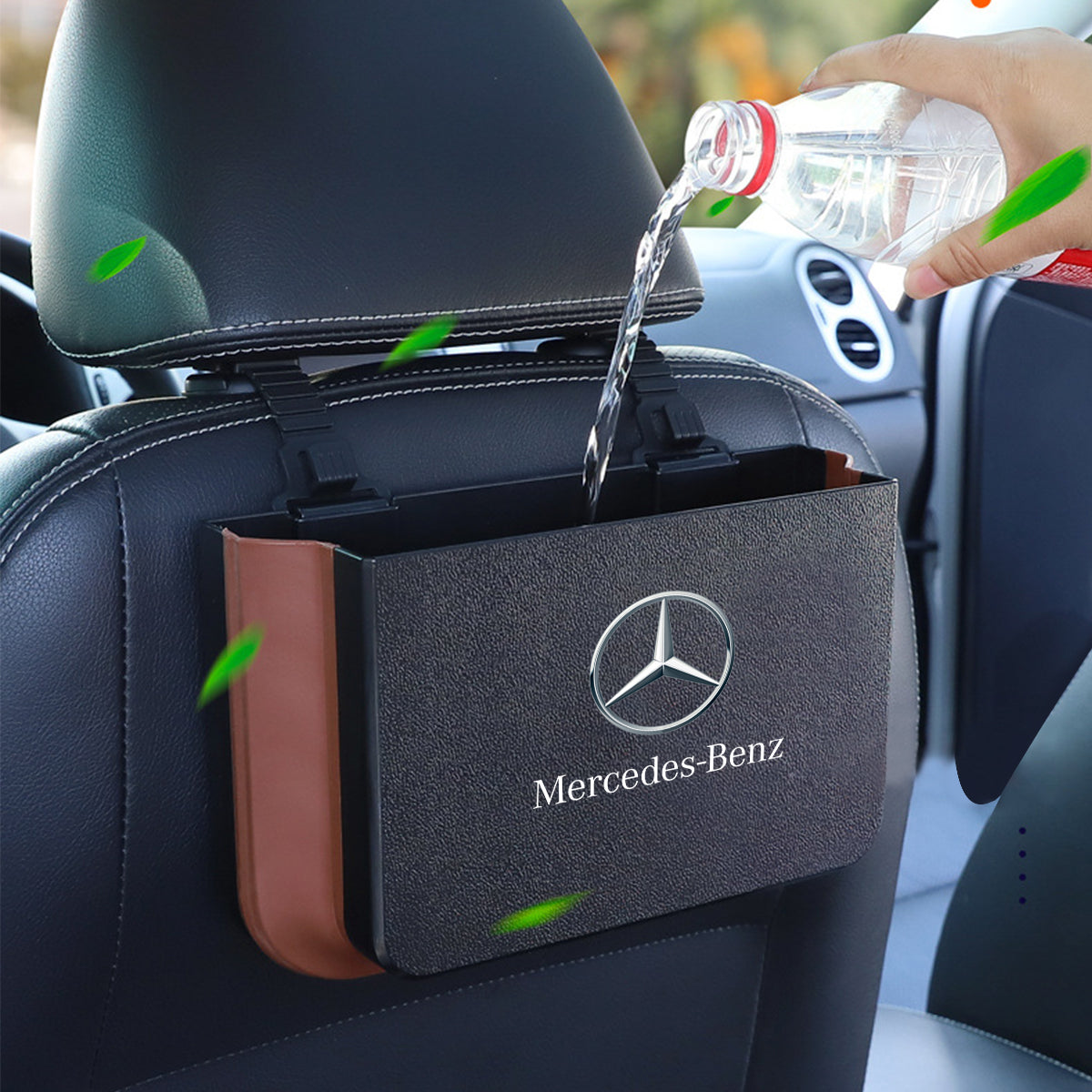 Hanging Waterproof Car Trash can-Foldable, Custom For Your Cars, Waterproof, and Equipped with Cup Holders and Trays. Multi-Purpose, Car Accessories MB11992