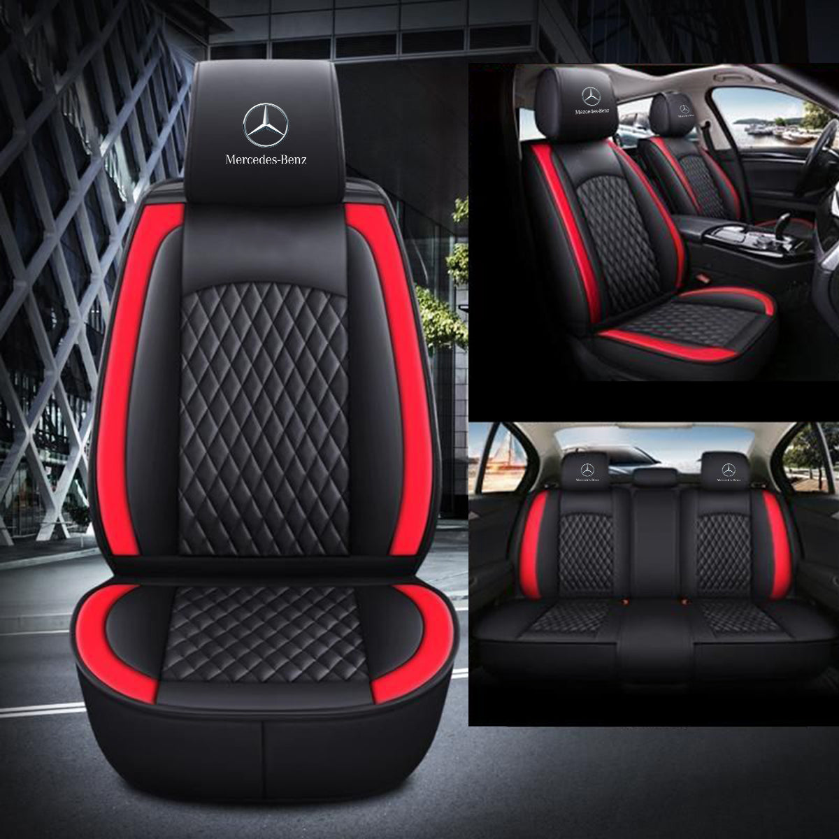 2 Car Seat Covers Full Set, Custom For Your Cars, Waterproof Leather Front Rear Seat Automotive Protection Cushions, Car Accessories MB - Delicate Leather  