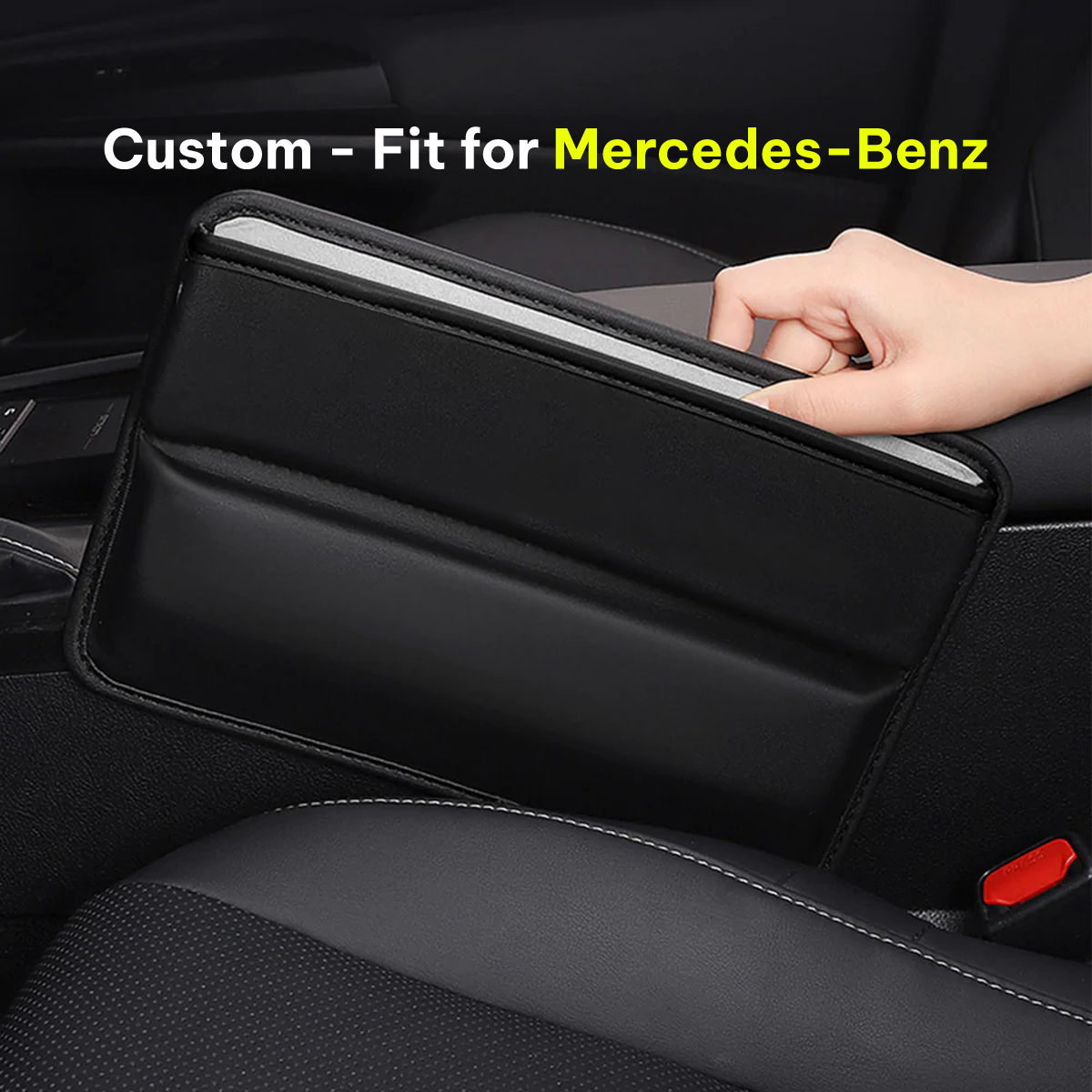 Car Seat Gap Filler Organizer, Custom-Fit For Car, Multifunctional PU Leather Console Side Pocket Organizer for Cellphones, Cards, Wallets, Keys DLMB226