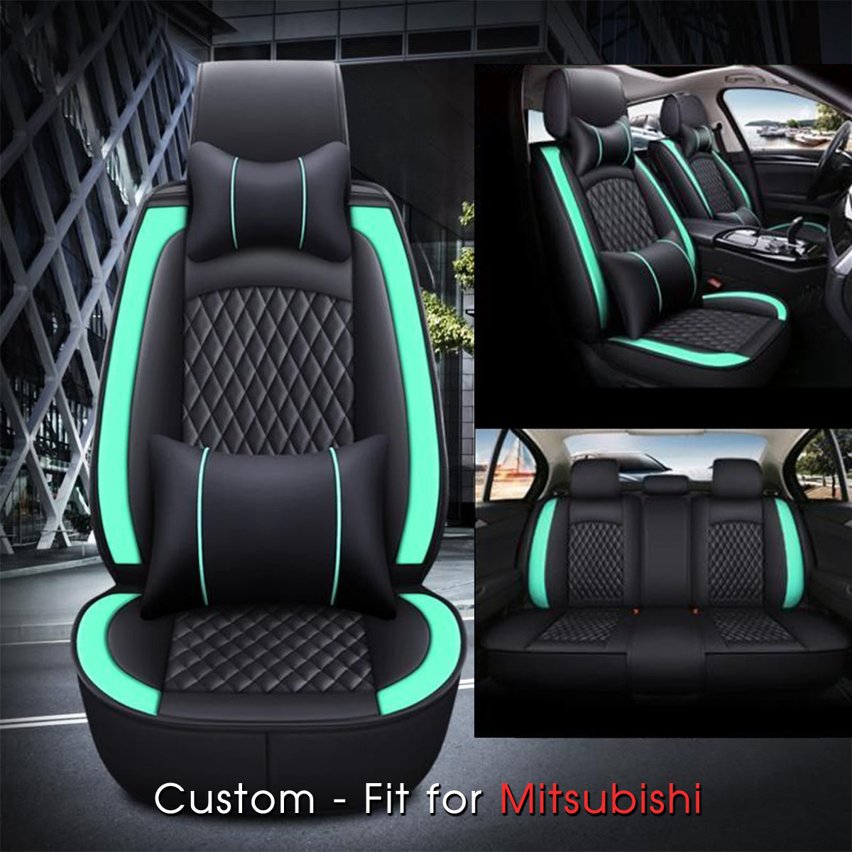 2 Car Seat Covers Full Set, Custom-Fit For Car, Waterproof Leather Front Rear Seat Automotive Protection Cushions, Car Accessories DLNS211