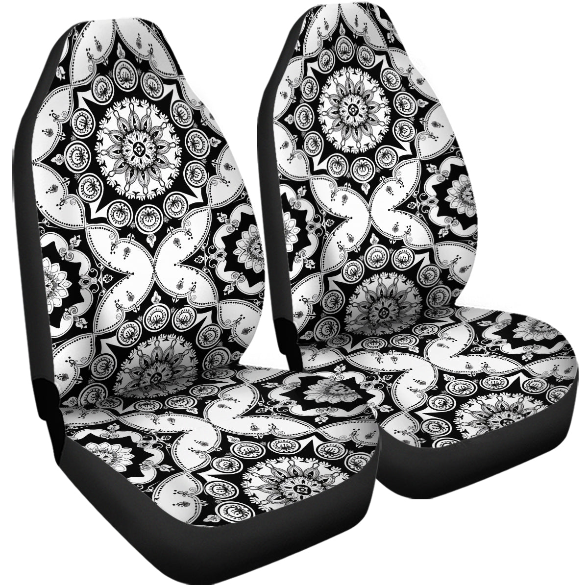 Boho Car Seat Covers, Mandala Boho Custom For Your Cars, Car Bucket Seat Protection Airbag Compatible 2 PCS, Car Accessories, Boho 14