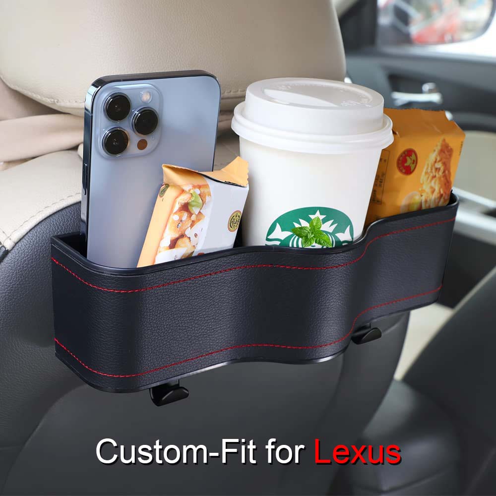 Car Headrest Backseat Organizer with Cup Holders, Custom-Fit For Car, Seat Back Organizer Perfect for Eating in Your Car, Back Seat Organizer for Kids DLFJ242