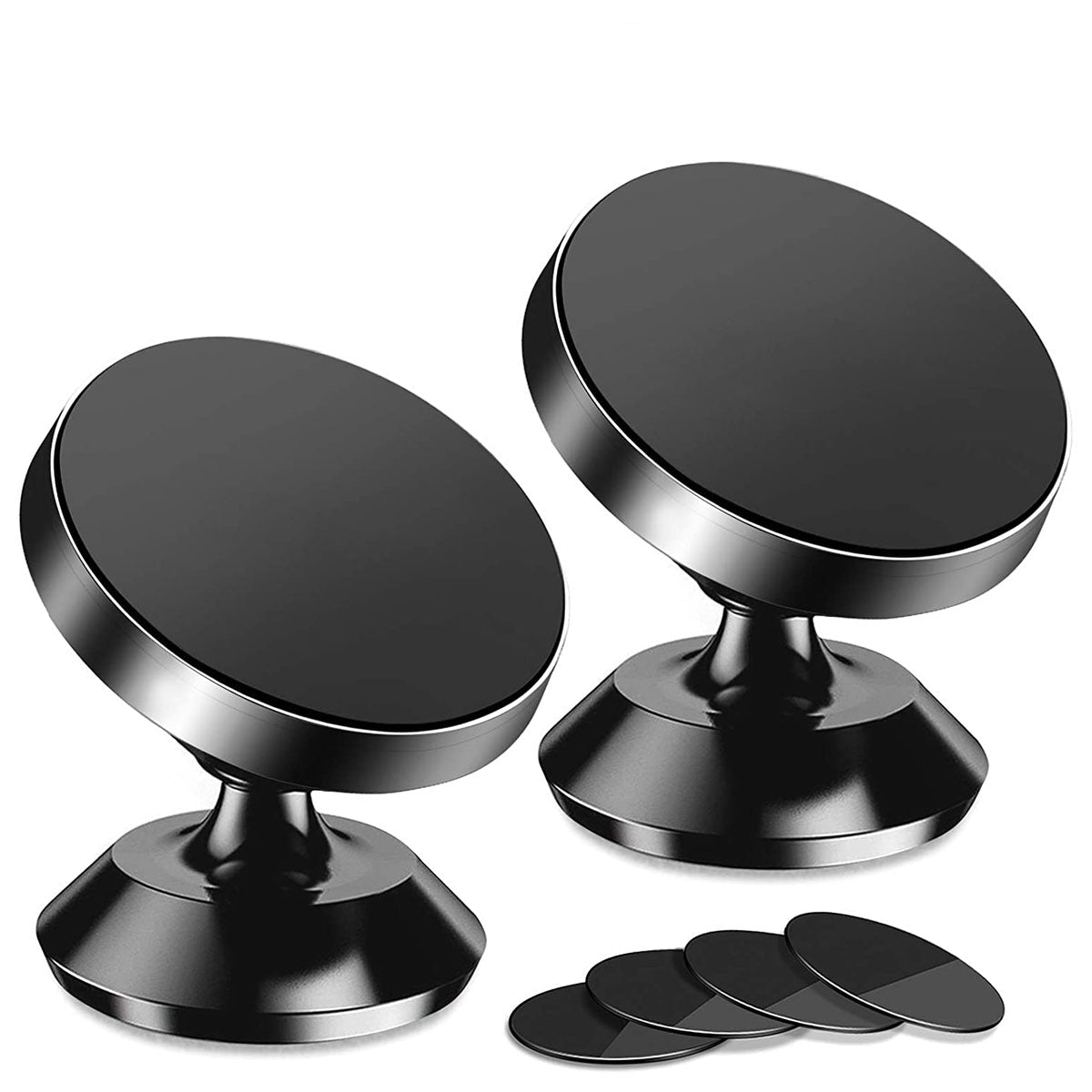 [2 Pack ] Magnetic Phone Mount, Custom For Cars, [ Super Strong Magnet ] [ with 4 Metal Plate ] car Magnetic Phone Holder, [ 360° Rotation ] Universal Dashboard car Mount Fits All Cell Phones, Car Accessories VE13982